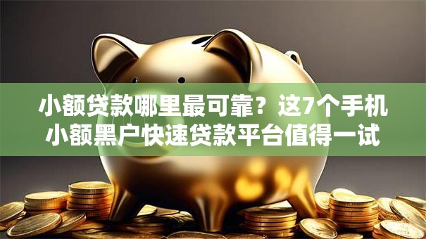 小额贷款哪里最可靠？这7个手机小额黑户快速贷款平台值得一试