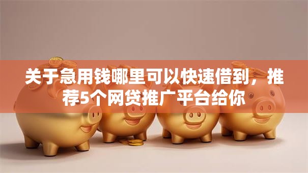 关于急用钱哪里可以快速借到，推荐5个网贷推广平台给你