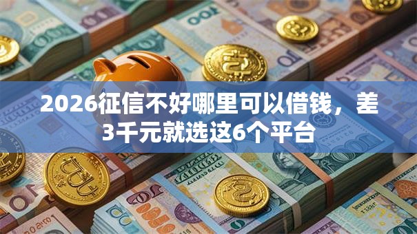2026征信不好哪里可以借钱，差3千元就选这6个平台
