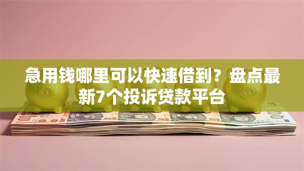 急用钱哪里可以快速借到?盘点最新7个投诉贷款平台 急用钱哪里可以快速借到?盘点最新7个投诉贷款平台