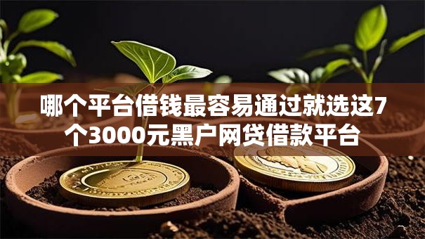 哪个平台借钱最容易通过就选这7个3000元黑户网贷借款平台