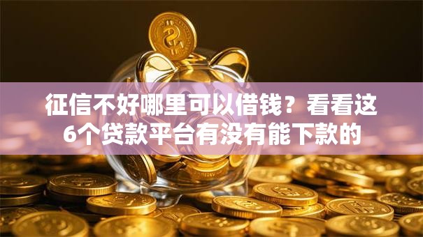 征信不好哪里可以借钱?看看这6个贷款平台有没有能下款的 征信不好哪里可以借钱?看看这6个贷款平台有没有能下款的