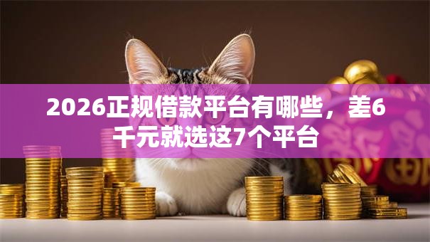 2026正规借款平台有哪些,差6千元就选这7个平台 2026正规借款平台有哪些,差6千元就选这7个平台