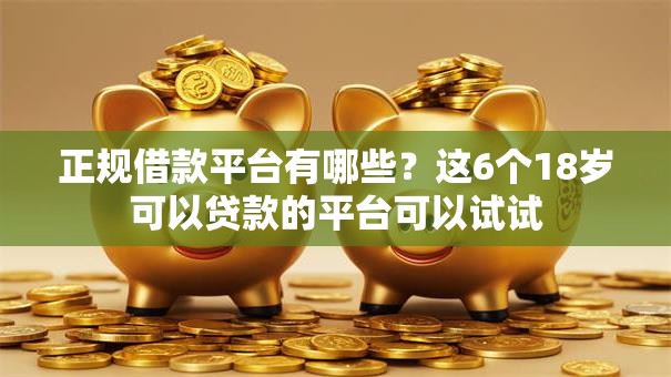 正规借款平台有哪些？这6个18岁可以贷款的平台可以试试