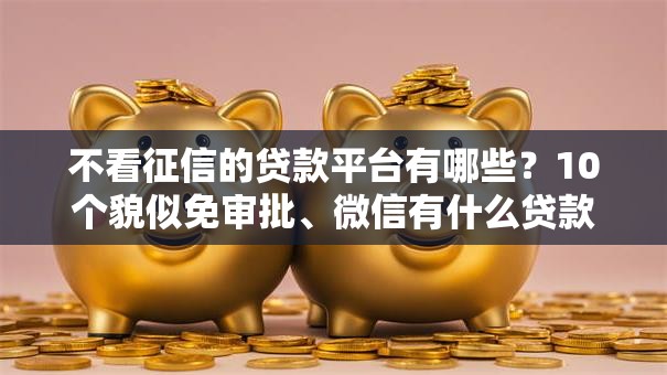 不看征信的贷款平台有哪些？10个貌似免审批、微信有什么贷款平台合集
