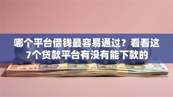 哪个平台借钱最容易通过？看看这7个贷款平台有没有能下款的