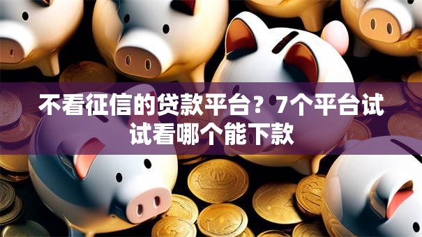 不看征信的贷款平台?7个平台试试看哪个能下款 不看征信的贷款平台?7个平台试试看哪个能下款