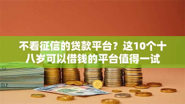 不看征信的贷款平台？这10个十八岁可以借钱的平台值得一试
