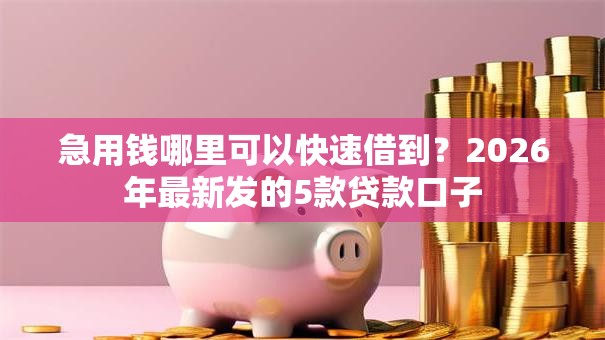 急用钱哪里可以快速借到？2026年最新发的5款贷款口子