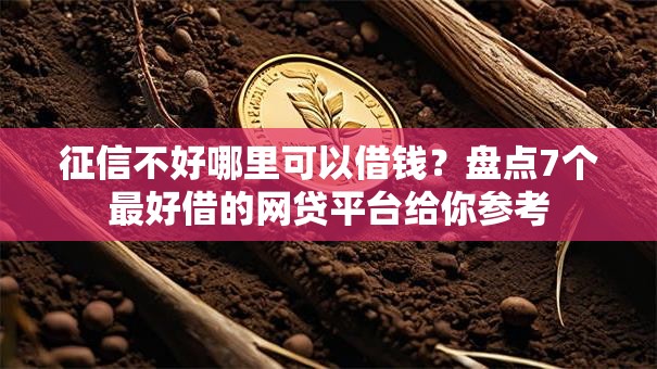 征信不好哪里可以借钱?盘点7个最好借的网贷平台给你参考 征信不好哪里可以借钱?盘点7个最好借的网贷平台给你参考