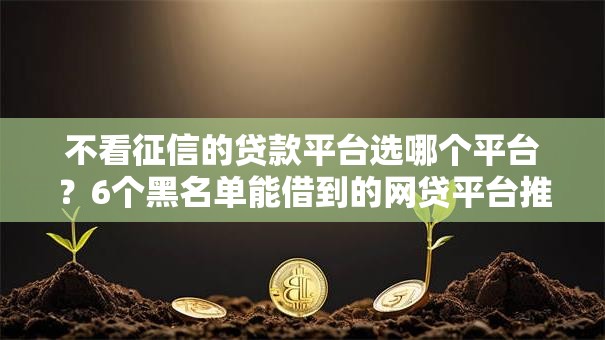 不看征信的贷款平台选哪个平台?6个黑名单能借到的网贷平台推荐 不看征信的贷款平台选哪个平台?6个黑名单能借到的网贷平台推荐