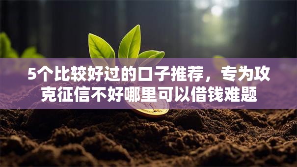 5个比较好过的口子推荐,专为攻克征信不好哪里可以借钱难题 5个比较好过的口子推荐,专为攻克征信不好哪里可以借钱难题
