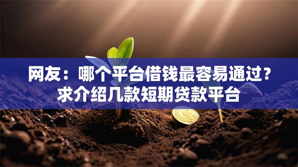网友:哪个平台借钱最容易通过?求介绍几款短期贷款平台 网友:哪个平台借钱最容易通过?求介绍几款短期贷款平台