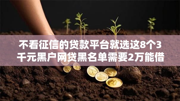 不看征信的贷款平台就选这8个3千元黑户网贷黑名单需要2万能借款平台 不看征信的贷款平台就选这8个3千元黑户网贷黑名单需要2万能借款平台
