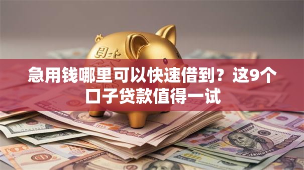 急用钱哪里可以快速借到?这9个口子贷款值得一试 急用钱哪里可以快速借到?这9个口子贷款值得一试