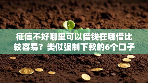 征信不好哪里可以借钱在哪借比较容易?类似强制下款的6个口子参考 征信不好哪里可以借钱在哪借比较容易?类似强制下款的6个口子参考