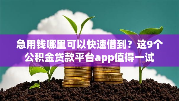 急用钱哪里可以快速借到?这9个公积金贷款平台app值得一试 急用钱哪里可以快速借到?这9个公积金贷款平台app值得一试