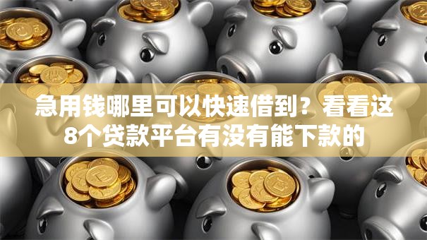 急用钱哪里可以快速借到?看看这8个贷款平台有没有能下款的 急用钱哪里可以快速借到?看看这8个贷款平台有没有能下款的