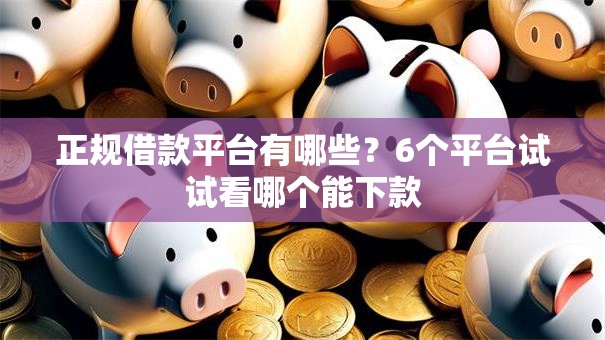 正规借款平台有哪些？6个平台试试看哪个能下款