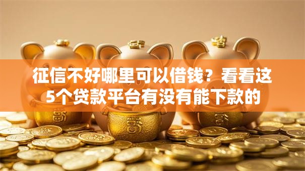 征信不好哪里可以借钱?看看这5个贷款平台有没有能下款的 征信不好哪里可以借钱?看看这5个贷款平台有没有能下款的