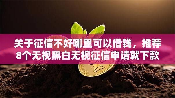 关于征信不好哪里可以借钱，推荐8个无视黑白无视征信申请就下款的口子给你