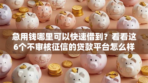 急用钱哪里可以快速借到?看看这6个不审核征信的贷款平台怎么样 急用钱哪里可以快速借到?看看这6个不审核征信的贷款平台怎么样