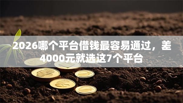 2026哪个平台借钱最容易通过,差4000元就选这7个平台 2026哪个平台借钱最容易通过,差4000元就选这7个平台