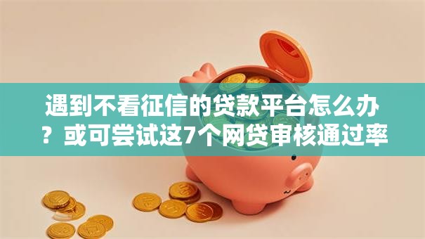 遇到不看征信的贷款平台怎么办？或可尝试这7个网贷审核通过率高的平台