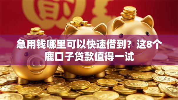 急用钱哪里可以快速借到?这8个鹿口子贷款值得一试 急用钱哪里可以快速借到?这8个鹿口子贷款值得一试