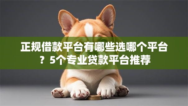 正规借款平台有哪些选哪个平台?5个专业贷款平台推荐 正规借款平台有哪些选哪个平台?5个专业贷款平台推荐