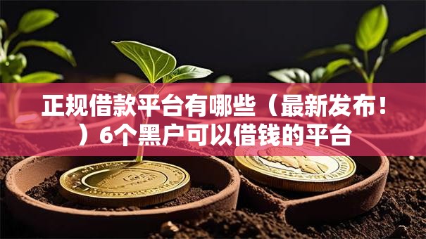 正规借款平台有哪些(最新发布!)6个黑户可以借钱的平台 正规借款平台有哪些(最新发布!)6个黑户可以借钱的平台