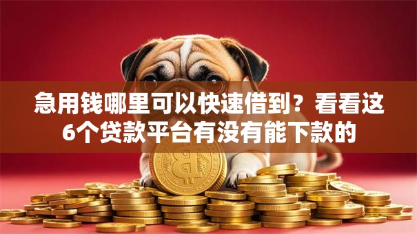 急用钱哪里可以快速借到？看看这6个贷款平台有没有能下款的