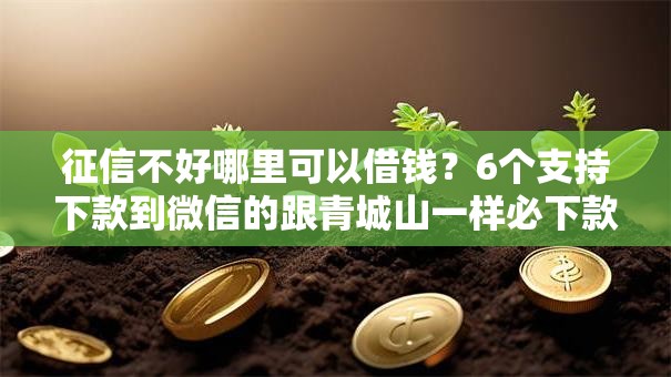 征信不好哪里可以借钱?6个支持下款到微信的跟青城山一样必下款的口子 征信不好哪里可以借钱?6个支持下款到微信的跟青城山一样必下款的口子