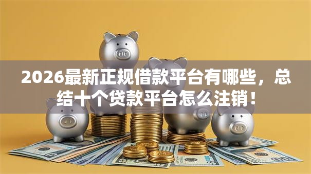 2026最新正规借款平台有哪些，总结十个贷款平台怎么注销！