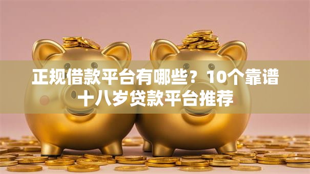 正规借款平台有哪些？10个靠谱十八岁贷款平台推荐