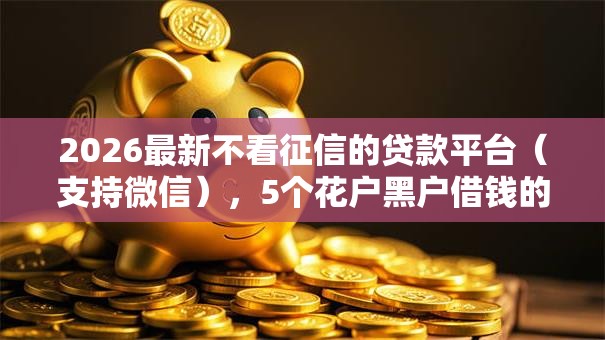 2026最新不看征信的贷款平台（支持微信），5个花户黑户借钱的平台100%能借到无私分享