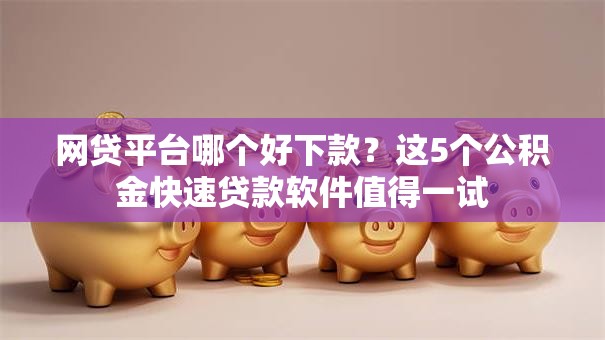 网贷平台哪个好下款？这5个公积金快速贷款软件值得一试