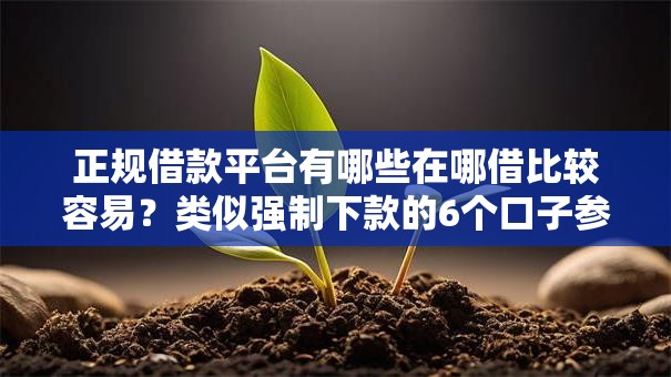 正规借款平台有哪些在哪借比较容易?类似强制下款的6个口子参考 正规借款平台有哪些在哪借比较容易?类似强制下款的6个口子参考