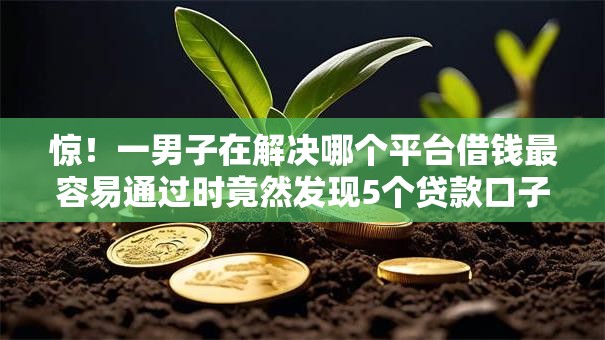 惊!一男子在解决哪个平台借钱最容易通过时竟然发现5个贷款口子平台,事后分享了出来 惊!一男子在解决哪个平台借钱最容易通过时竟然发现5个贷款口子平台,事后分享了出来