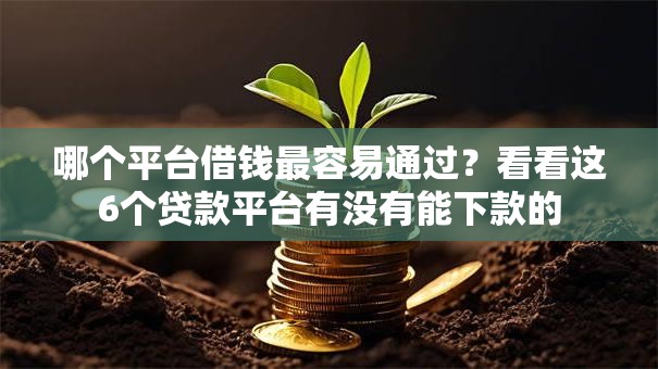 哪个平台借钱最容易通过？看看这6个贷款平台有没有能下款的