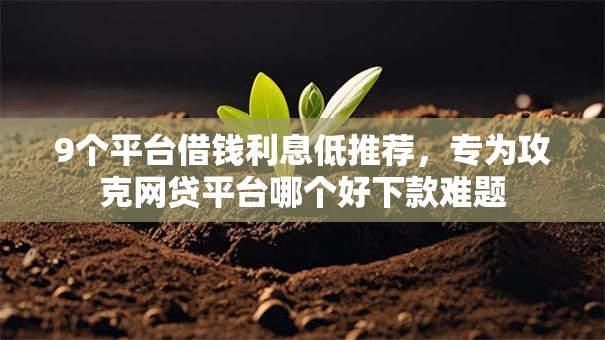 9个平台借钱利息低推荐，专为攻克网贷平台哪个好下款难题