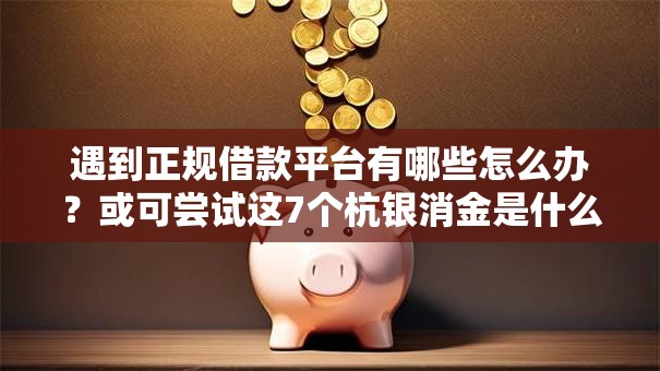 遇到正规借款平台有哪些怎么办？或可尝试这7个杭银消金是什么贷款平台