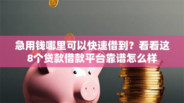 急用钱哪里可以快速借到？看看这8个贷款借款平台靠谱怎么样