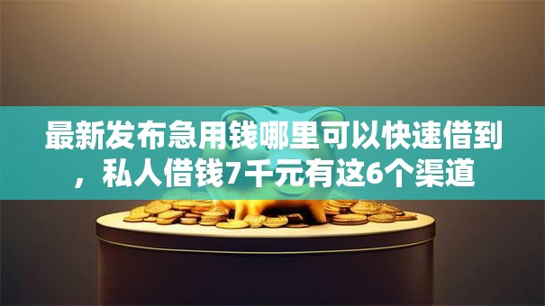 最新发布急用钱哪里可以快速借到，私人借钱7千元有这6个渠道