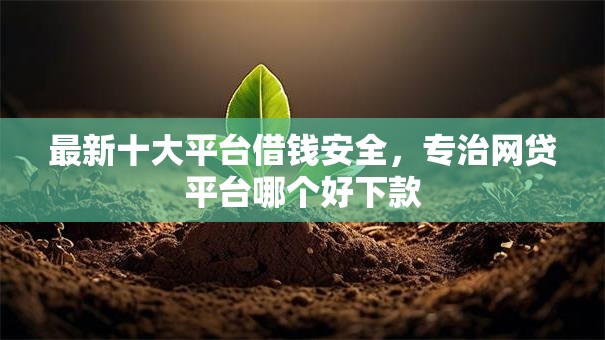 最新十大平台借钱安全，专治网贷平台哪个好下款