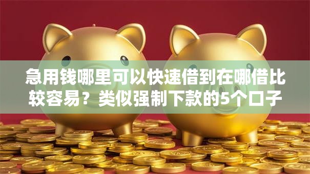 急用钱哪里可以快速借到在哪借比较容易？类似强制下款的5个口子参考