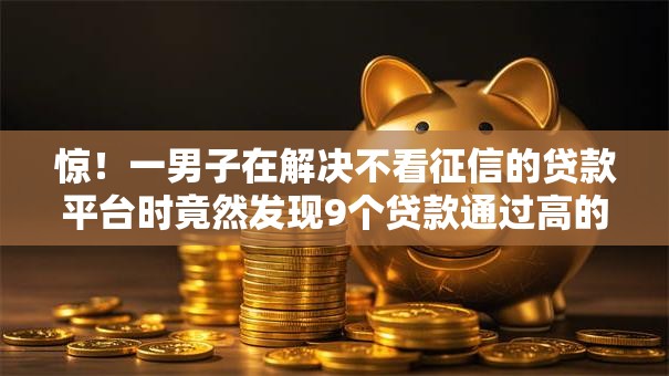 惊！一男子在解决不看征信的贷款平台时竟然发现9个贷款通过高的口子，事后分享了出来