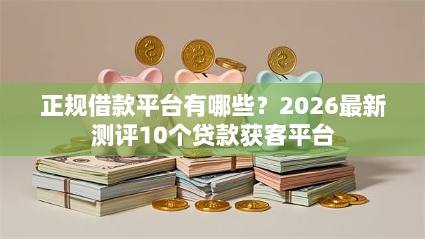 正规借款平台有哪些？2026最新测评10个贷款获客平台
