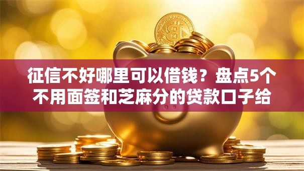 征信不好哪里可以借钱？盘点5个不用面签和芝麻分的贷款口子给你参考