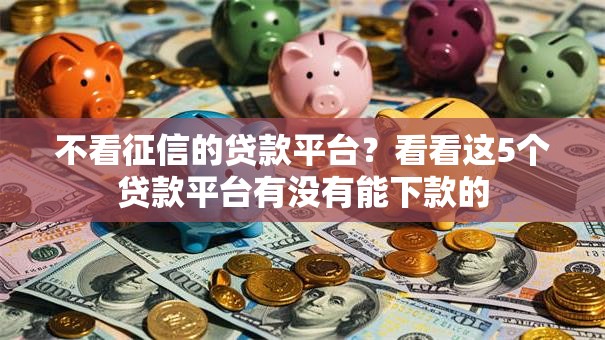 不看征信的贷款平台？看看这5个贷款平台有没有能下款的